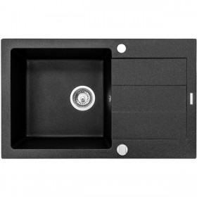Lavello a Una Vasca Pyramis 78x50 1B 1D 070052701 czarny Nero
