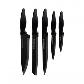 Posate Smile SNS-4 Nero Grigio Legno Acciaio inossidabile 5 Pezzi
