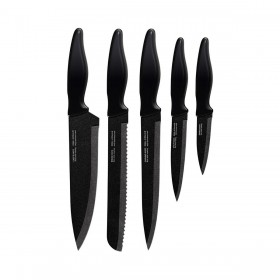 Posate Smile SNS-4 Nero Grigio Legno Acciaio inossidabile 5 Pezzi