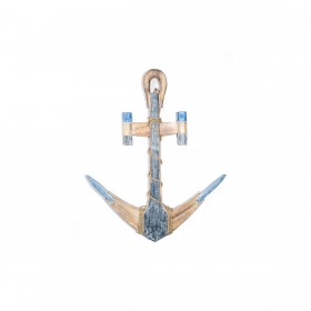 Appendiabiti da parete Romimex Azzurro Naturale Legno Ancora 53 x 60 x 4 cm