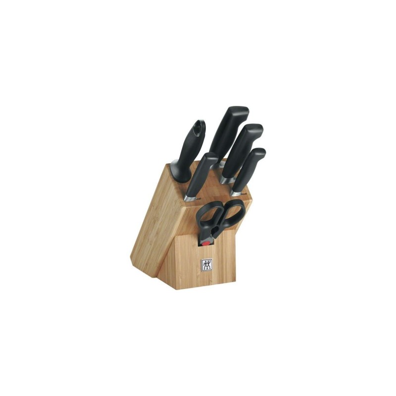 Set di Coltelli da Cucina con Supporto Zwilling 35068-002-0 Nero Acciaio Bambù Acciaio inossidabile Plastica 7 Pezzi