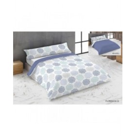 Set di copripiumino Hosteline FLORENCIA Azzurro Osimano 3 Pezzi