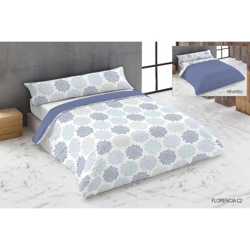 Set di copripiumino Hosteline FLORENCIA Azzurro Osimano 3 Pezzi