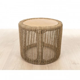 Tavolo aggiuntivo Romimex Marrone Rattan 60 x 50 x 60 cm