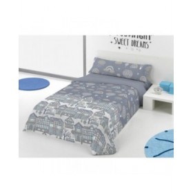 Copripiumino Pierre Cardin GLOBOS Azzurro 144 Fili 150 x 230 cm