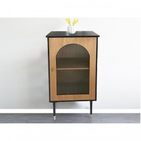Credenza Romimex Nero Naturale Metallo Legno MDF 82 x 55 x 55 cm