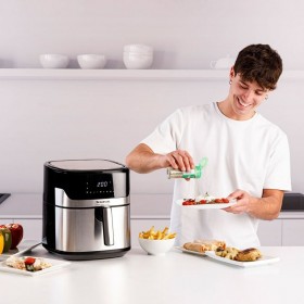 Friggitrice ad Aria Taurus 973993000 Nero Argentato 1600 W 6,5 L
