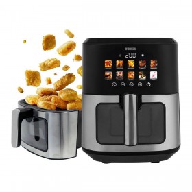 Friggitrice ad Aria N'oveen AF770 Nero Argentato 1700 W 6,5 L
