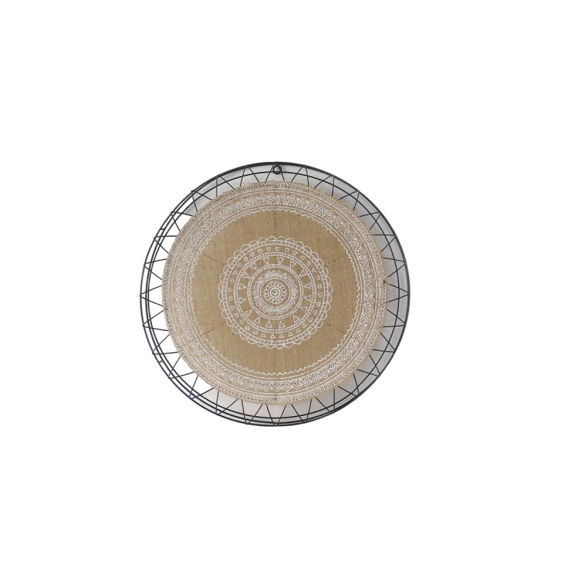 Decorazione da Parete Romimex Nero Naturale Metallo 45 x 45 x 3 cm