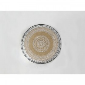 Decorazione da Parete Romimex Nero Naturale Metallo 45 x 45 x 3 cm