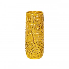 Vaso Romimex Giallo Ceramica 12 x 28 x 12 cm