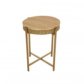Tavolo aggiuntivo Romimex Dorato Gold Legno Metallo 40 x 54 x 40 cm