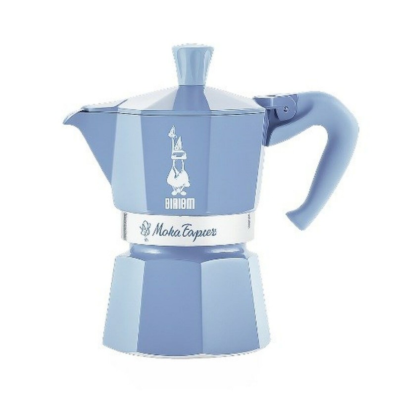 Caffettiera Italiana Bialetti Azzurro Alluminio Termoplastico 3 Tazze
