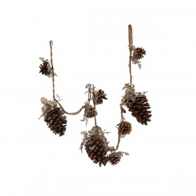 Ghirlanda di Natale Romimex Marrone Dorato Polietilene Pigna Palle di Natale 20 x 130 x 20 cm