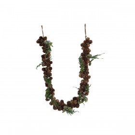 Ghirlanda di Natale Romimex Marrone Dorato Polietilene Fogli Pigna 10 x 130 x 10 cm