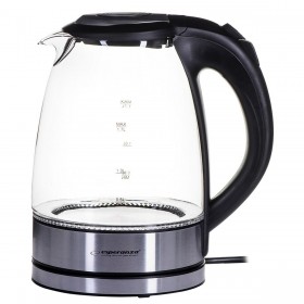 Bollitore Esperanza EKK012  Nero Vetro Plastica 2200 W 1,7 L