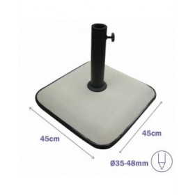Marbueno Base Ombrellone Quadrata Cemento 45X45X7,3 cm 25KG Bianco Giardino, Piscina 10459