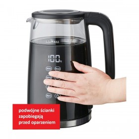 Bollitore Feel Maestro MR-049 Nero Trasparente Cristallo Vetro Borosilicato 2200 W 1,7 L