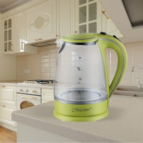 Bollitore Feel Maestro  MR-064 Verde Trasparente Vetro 2000 W 1,7 L