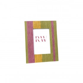 Cornice Portafoto Romimex Verde Fucsia Resina 2 x 15 x 10 cm