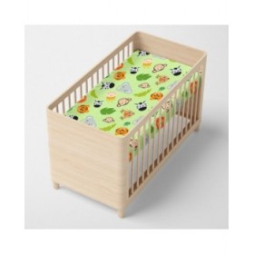 Lenzuolo con angoli HappyFriday MR FOX Verde Multicolore 60 x 120 x 14 cm animali