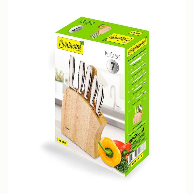 Set di Coltelli da Cucina con Supporto Feel Maestro MR-1411 Legno