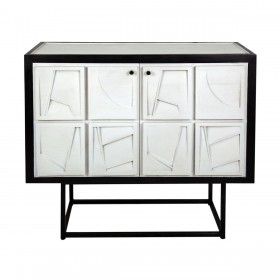 Credenza Romimex Bianco Nero Legno 42 x 92 x 102 cm