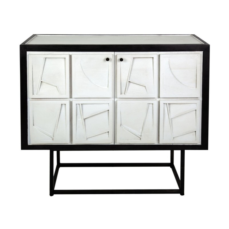 Credenza Romimex Bianco Nero Legno 42 x 92 x 102 cm