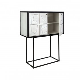 Armadio Romimex Bianco Nero Legno 44 x 165 x 103 cm