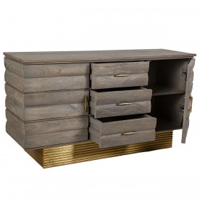 Cassettiera Romimex Grigio Legno 47 x 77 x 141 cm