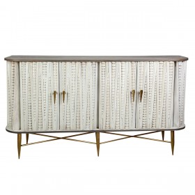 Cassettiera Romimex Bianco Argentato Legno 43 x 83 x 153 cm