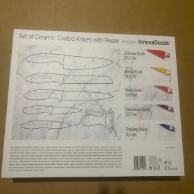Set di Coltelli in Ceramica e Pelaverdure Knoolvs InnovaGoods 6 Pezzi