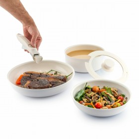 Set di Padelle con Manico Rimovibile e Coperchio Passet InnovaGoods 5 Pezzi