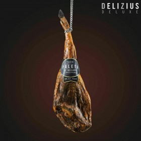 Set di Spalla di Prosciutto Iberico di Bellota e Porta Prosciutto Delizius Deluxe