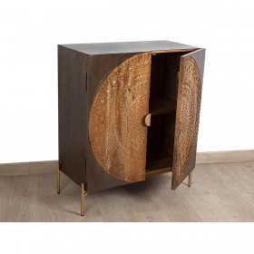 Credenza Romimex Marrone Metallo Legno di mango 80 x 95 x 40 cm