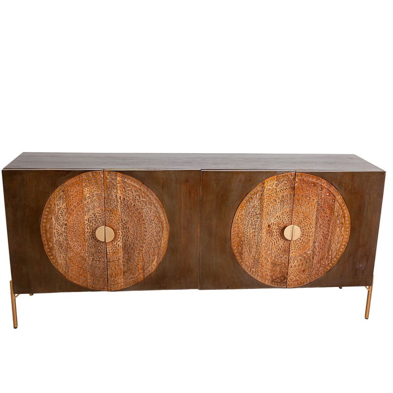 Credenza Romimex Marrone Metallo Legno di mango 175 x 80 x 40 cm