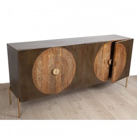 Credenza Romimex Marrone Metallo Legno di mango 175 x 80 x 40 cm