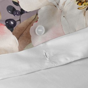 Copripiumino HappyFriday White Peonies Multicolore 155 x 220 cm