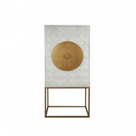 Armadio Romimex Bianco Dorato Legno di mango 40 x 165 x 75 cm