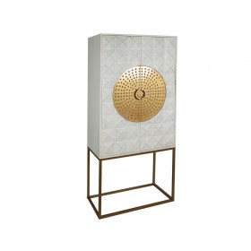 Armadio Romimex Bianco Dorato Legno di mango 40 x 165 x 75 cm