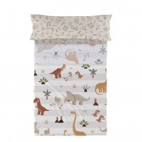 Set di Lenzuola HappyFriday Moshi Moshi Dino family  Multicolore Singolo 2 Pezzi