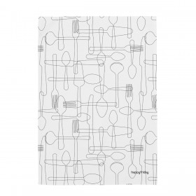Panno da Cucina HappyFriday Cutlery Multicolore 70 x 50 cm (2 Unità)
