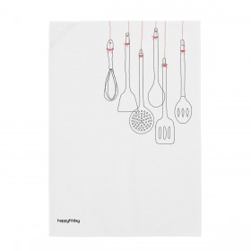 Panno da Cucina HappyFriday Cutlery Multicolore 70 x 50 cm (2 Unità)
