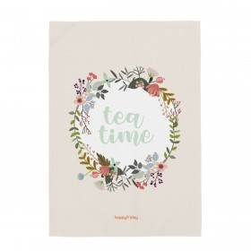 Panno da Cucina HappyFriday Time To Tea Multicolore 70 x 50 cm (2 Unità)