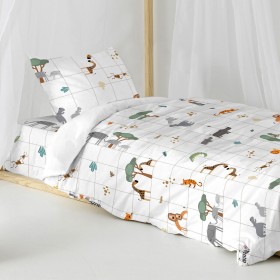 Set di copripiumino HappyFriday Mini savanna Multicolore Singolo 2 Pezzi