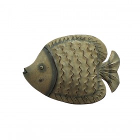Decorazione da Parete Romimex Bianco Metallo Pesce 27 x 10 x 3 cm