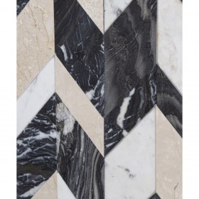 Credenza Romimex Marrone Nero Dorato Legno Marmo 40 x 80 x 80 cm
