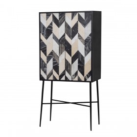 Armadio Romimex Marrone Nero Dorato Legno Marmo 45 x 170 x 80 cm
