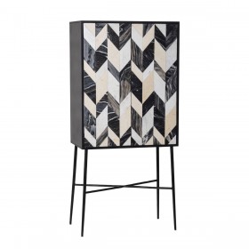 Armadio Romimex Marrone Nero Dorato Legno Marmo 45 x 170 x 80 cm