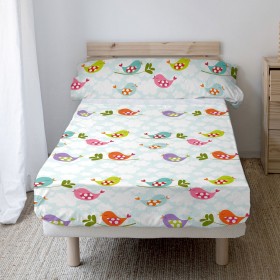 Set di Lenzuola HappyFriday Mr Fox Little Birds Multicolore Singolo 2 Pezzi